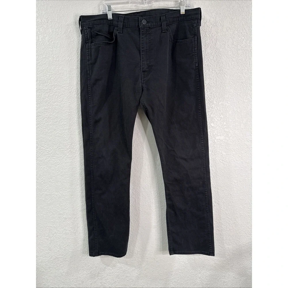 LEVI'S 513 men's button fly straight leg black rinse denim jeans 38X32